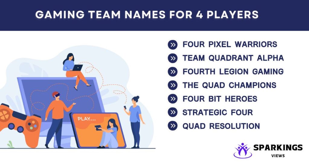 Gaming Team Names for 4 Players Friends