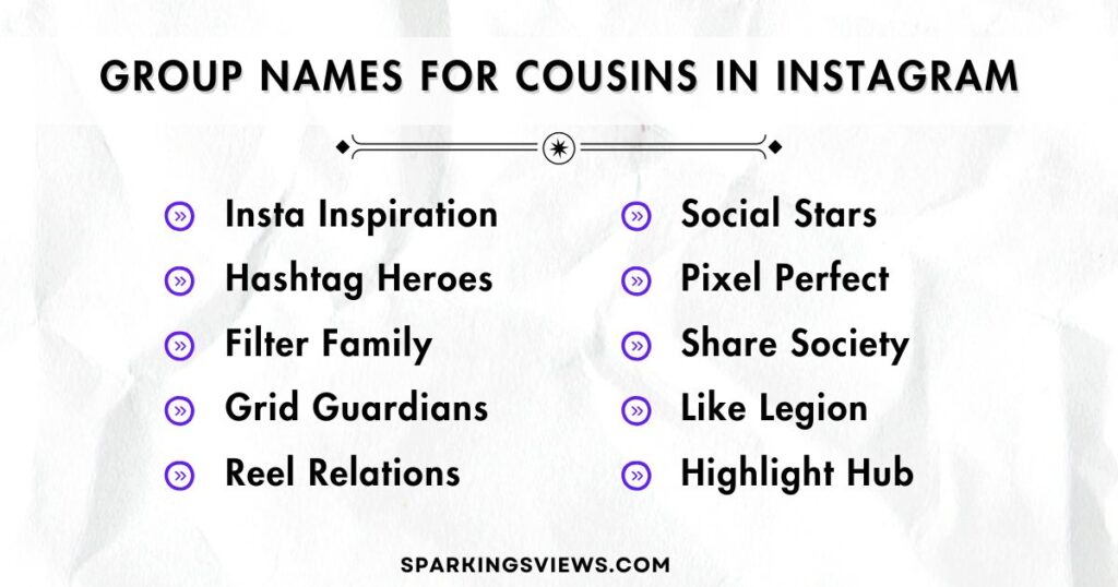 Group Names for Cousins in Instagram