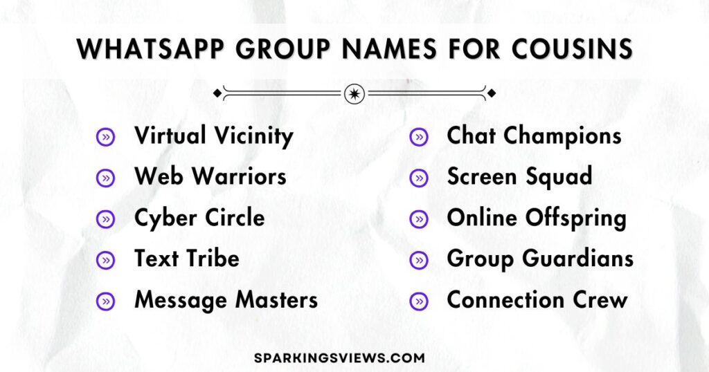 WhatsApp Group Names for Cousins